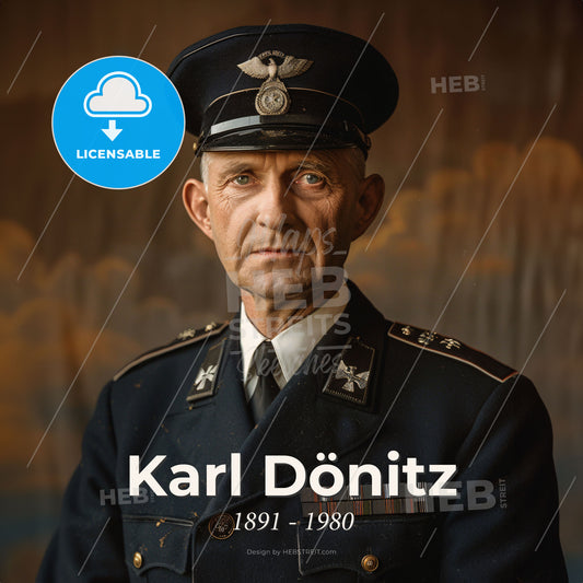 Karl Dönitz, 1891 - 1980, German Admiral - A Man In A Uniform Print Template