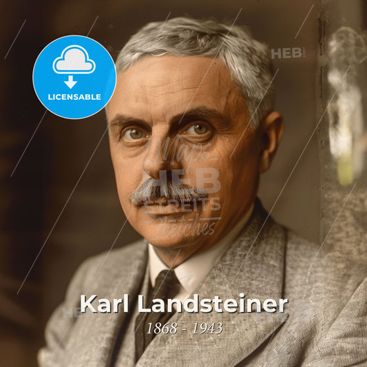 Karl Landsteiner, 1868 - 1943, Austrian immunologist - A Man With A Mustache Print Template