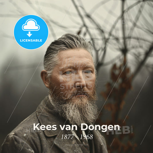 Kees van Dongen, 1877 - 1968, Dutch-French painter - A Man With A Beard Print Template