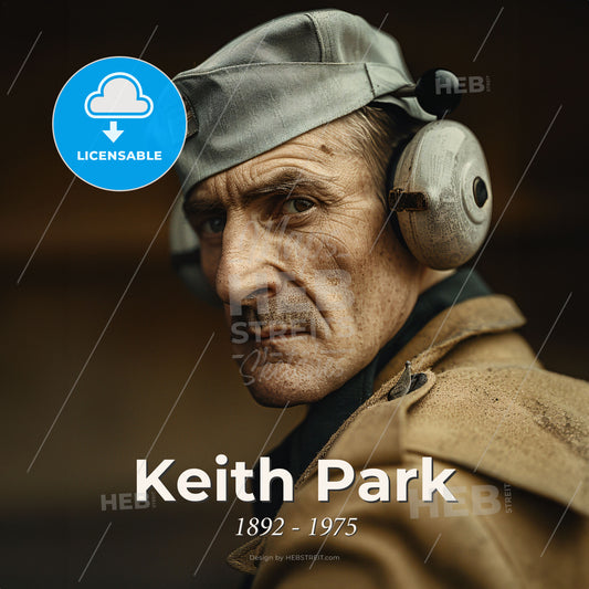 Keith Park, 1892 - 1975, New Zealand-British air officer - A Man Wearing A Hat And Earmuffs Print Template