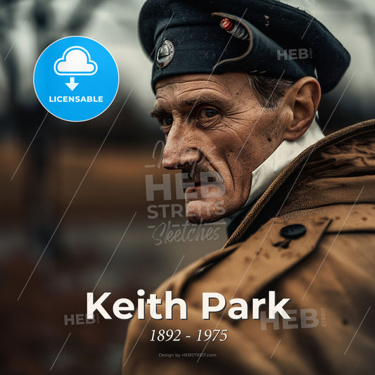 Keith Park, 1892 - 1975, New Zealand-British air officer - A Man In A Military Uniform Print Template