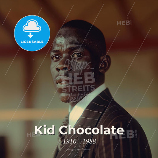 Kid Chocolate, 1910 - 1988, Cuban featherweight and lightweight boxer - A Man In A Suit Print Template