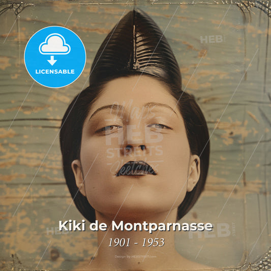 Kiki de Montparnasse, 1901 - 1953, French artist's model and singer - A Woman With A Pointed Hat On Her Head Print Template