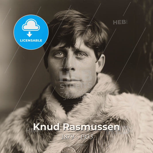 Knud Rasmussen, 1879 - 1933, Greenlandic-Danish explorer - A Man In A Fur Coat Print Template