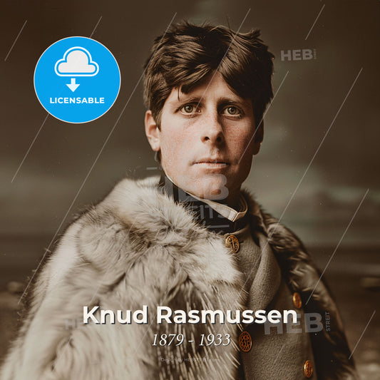 Knud Rasmussen, 1879 - 1933, Greenlandic-Danish explorer - A Man In A Fur Coat Print Template