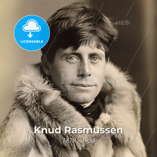 Knud Rasmussen, 1879 - 1933, Greenlandic-Danish explorer - A Man In A Fur Coat Print Template