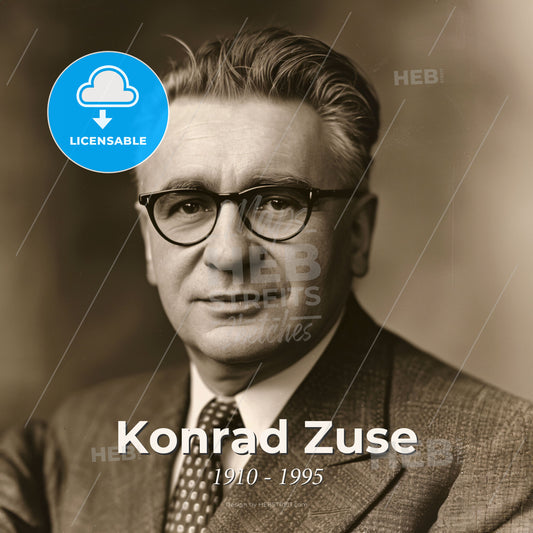 Konrad Zuse, 1910 - 1995, German engineer and computer pioneer - A Man In A Suit And Tie Print Template
