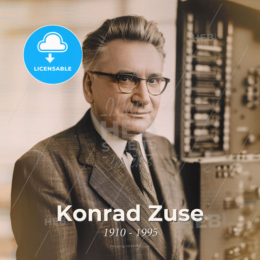 Konrad Zuse, 1910 - 1995, German engineer and computer pioneer - A Man In A Suit And Tie Print Template
