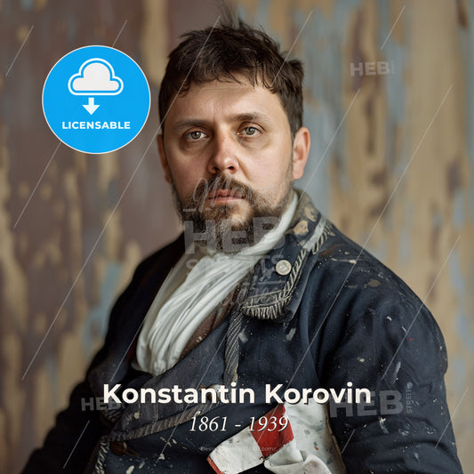 Konstantin Korovin, 1861 - 1939, Russian painter - A Man In A Blue Jacket Print Template