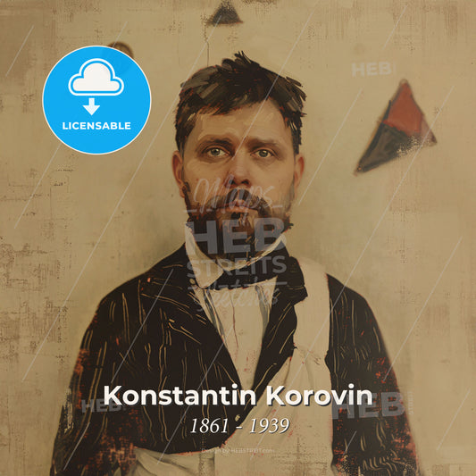 Konstantin Korovin, 1861 - 1939, Russian painter - A Man In A Suit Print Template