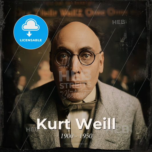 Kurt Weill, 1900 - 1950, German composer - A Man Wearing Glasses And A Suit Print Template