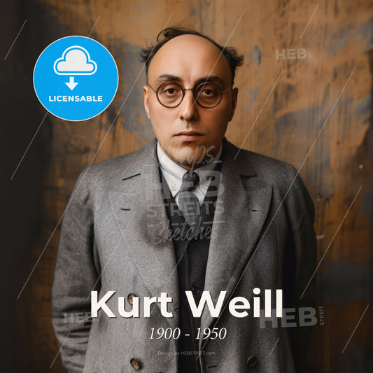 Kurt Weill, 1900 - 1950, German composer - A Man In A Suit And Tie Print Template