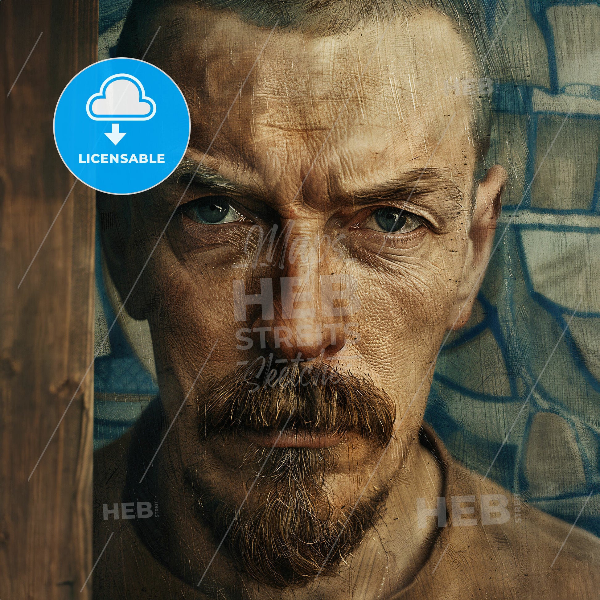 Kuzma Petrov-Vodkin, 1878 - 1939, Russian painter and writer - A Man With A Mustache And Beard