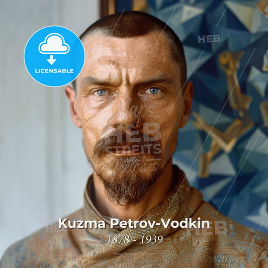 Kuzma Petrov-Vodkin, 1878 - 1939, Russian painter and writer - A Man With A Beard And Mustache Print Template