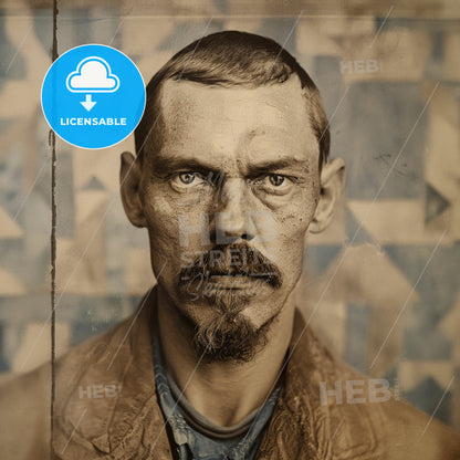 Kuzma Petrov-Vodkin, 1878 - 1939, Russian painter and writer - A Man With A Beard And Mustache