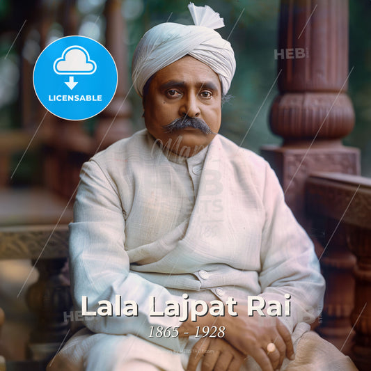 Lala Lajpat Rai, 1865 - 1928, Indian freedom fighter - A Man Sitting On A Bench Print Template