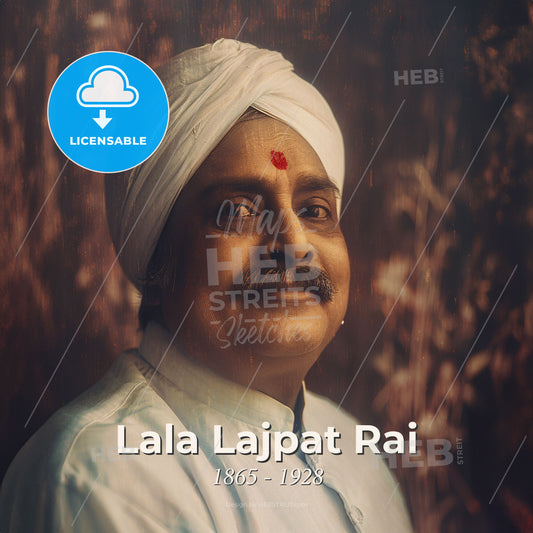 Lala Lajpat Rai, 1865 - 1928, Indian freedom fighter - A Man With A Mustache And A Turban Print Template