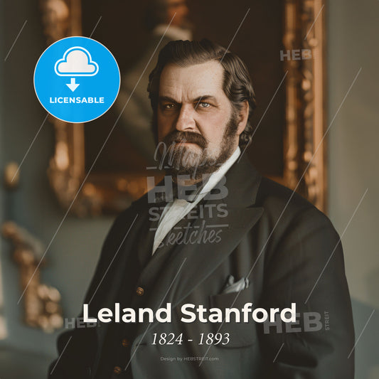 Leland Stanford, 1824 - 1893, American industrialist - A Man In A Suit Print Template