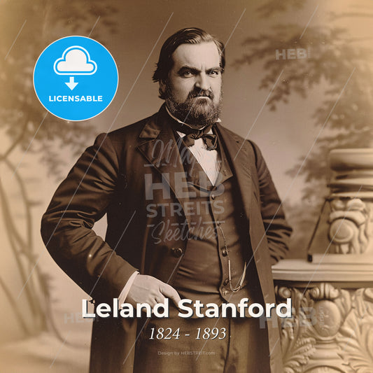 Leland Stanford, 1824 - 1893, American industrialist - A Man In A Suit Print Template