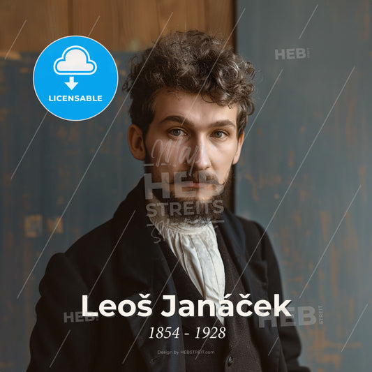 Leoš Janáček, 1854 - 1928, Czech composer - A Man With A Beard And Mustache Print Template