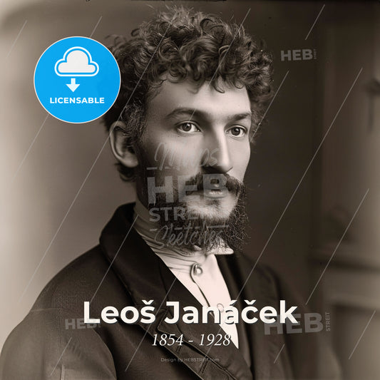 Leoš Janáček, 1854 - 1928, Czech composer - A Man With A Beard Print Template