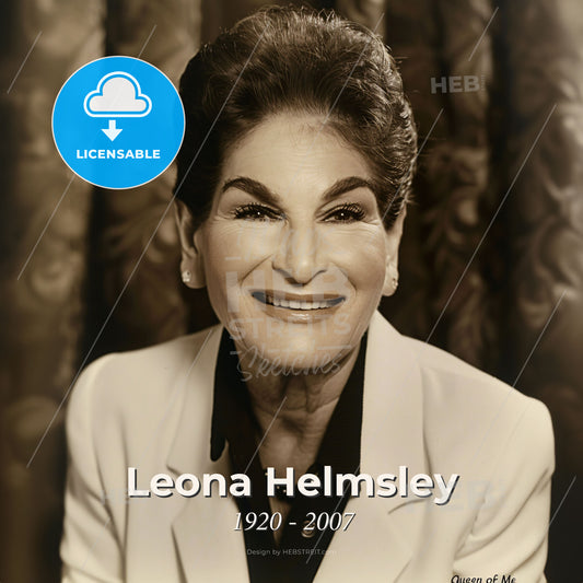 Leona Helmsley, 1920 - 2007, American hotelier - A Woman Smiling For The Camera Print Template