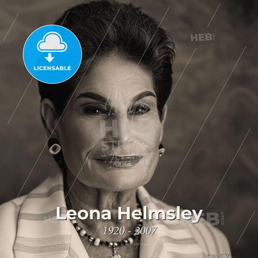 Leona Helmsley, 1920 - 2007, American hotelier - A Woman Smiling For The Camera Print Template