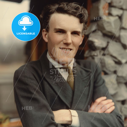 Leonard Ravenhill, 1907 - 1994, British-American preacher - A Man In A Suit With His Arms Crossed