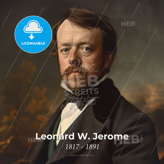 Leonard W. Jerome, 1817 - 1891, American financier - A Man With A Mustache And A Suit Print Template