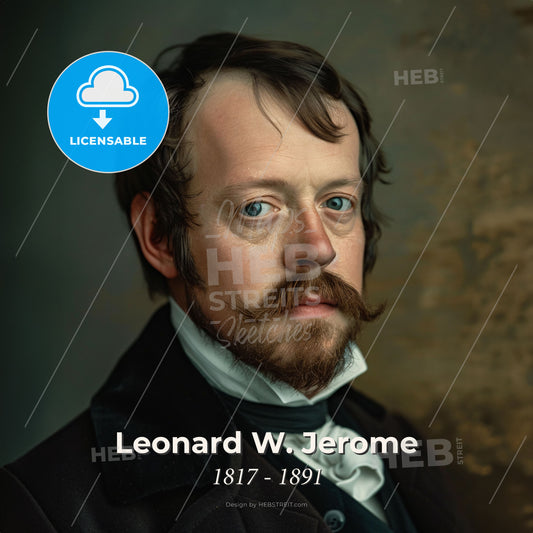 Leonard W. Jerome, 1817 - 1891, American financier - A Man With A Mustache And Beard Print Template