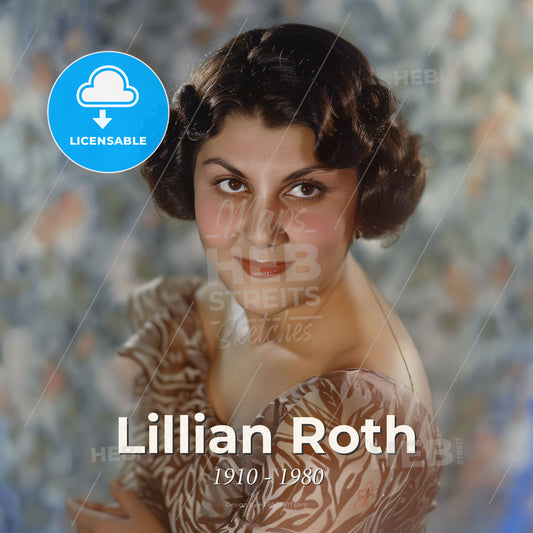 Lillian Roth, 1910 - 1980, American singer and actress - A Woman With Short Hair Wearing A Dress Print Template