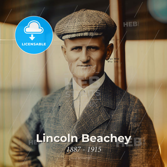 Lincoln Beachey, 1887 - 1915, American aviator - A Man In A Suit And Hat Print Template