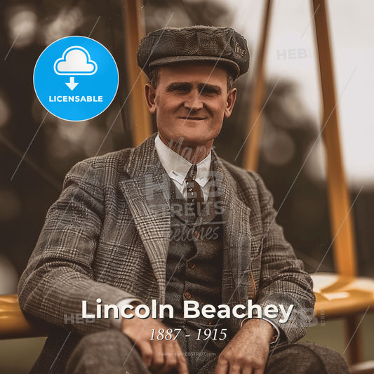 Lincoln Beachey, 1887 - 1915, American aviator - A Man In A Suit And Hat Print Template
