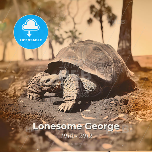 Lonesome George, 1910 - 2012, Pinta Island tortoise - A Tortoise In The Dirt Print Template