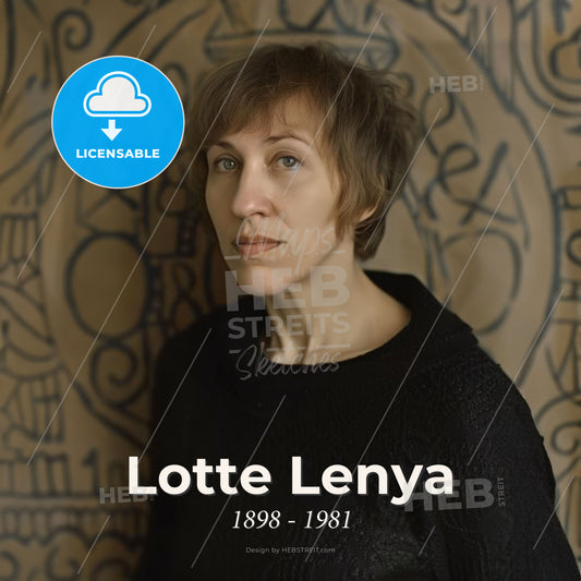 Lotte Lenya, 1898 - 1981, Austrian-German actress and singer - A Woman In A Black Sweater Print Template