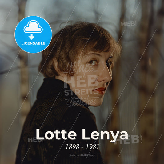 Lotte Lenya, 1898 - 1981, Austrian-German actress and singer - A Woman In A Black Shirt Print Template