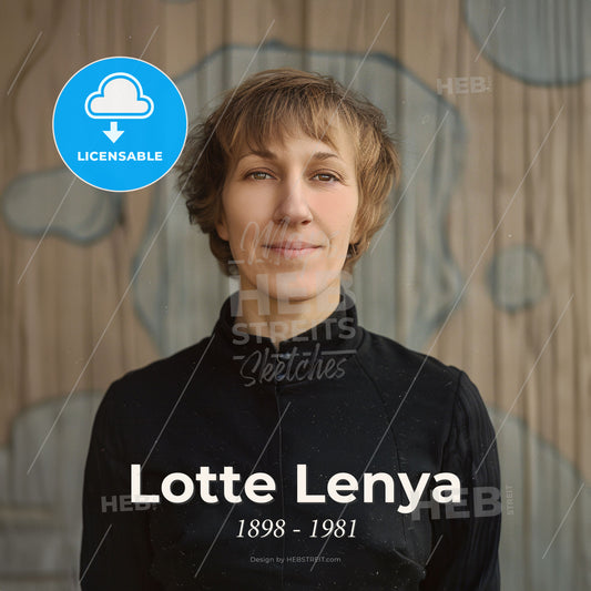 Lotte Lenya, 1898 - 1981, Austrian-German actress and singer - A Woman In A Black Shirt Print Template