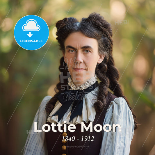 Lottie Moon, 1840 - 1912, American missionary - A Woman In A Garment Print Template