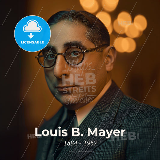 Louis B. Mayer, 1884 - 1957, Canadian-American film executive - A Man Wearing Glasses And A Suit Print Template