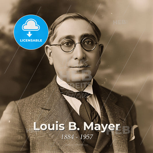 Louis B. Mayer, 1884 - 1957, Canadian-American film executive - A Man Wearing Glasses And A Suit Print Template