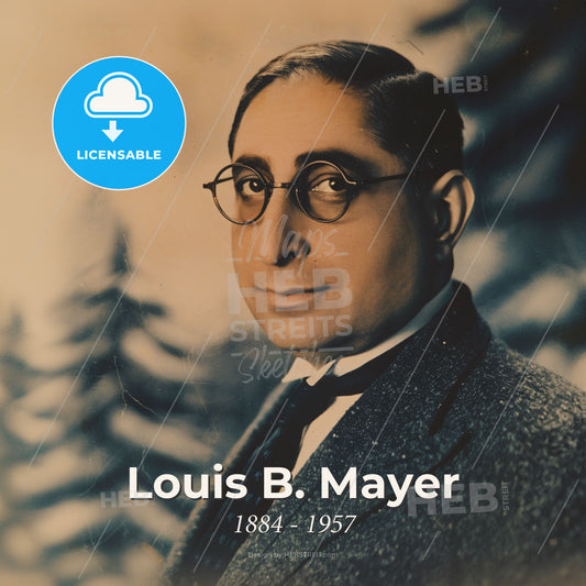 Louis B. Mayer, 1884 - 1957, Canadian-American film executive - A Man Wearing Glasses And A Suit Print Template