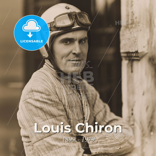Louis Chiron, 1899 - 1979, Monegasque racing driver - A Man Wearing A Helmet And Looking At The Camera Print Template