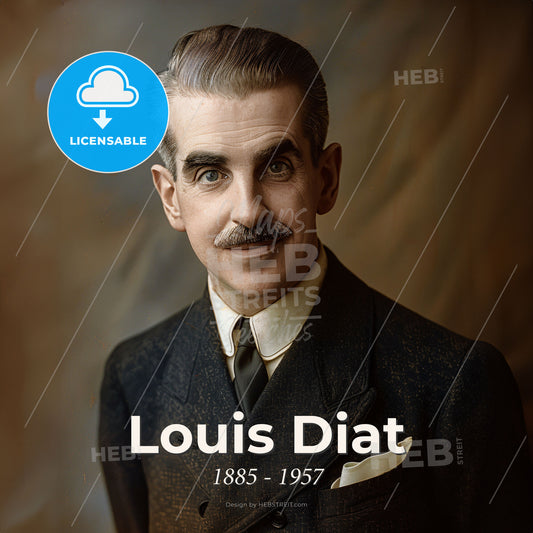 Louis Diat, 1885 - 1957, French chef - A Man With A Mustache Wearing A Suit And Tie Print Template
