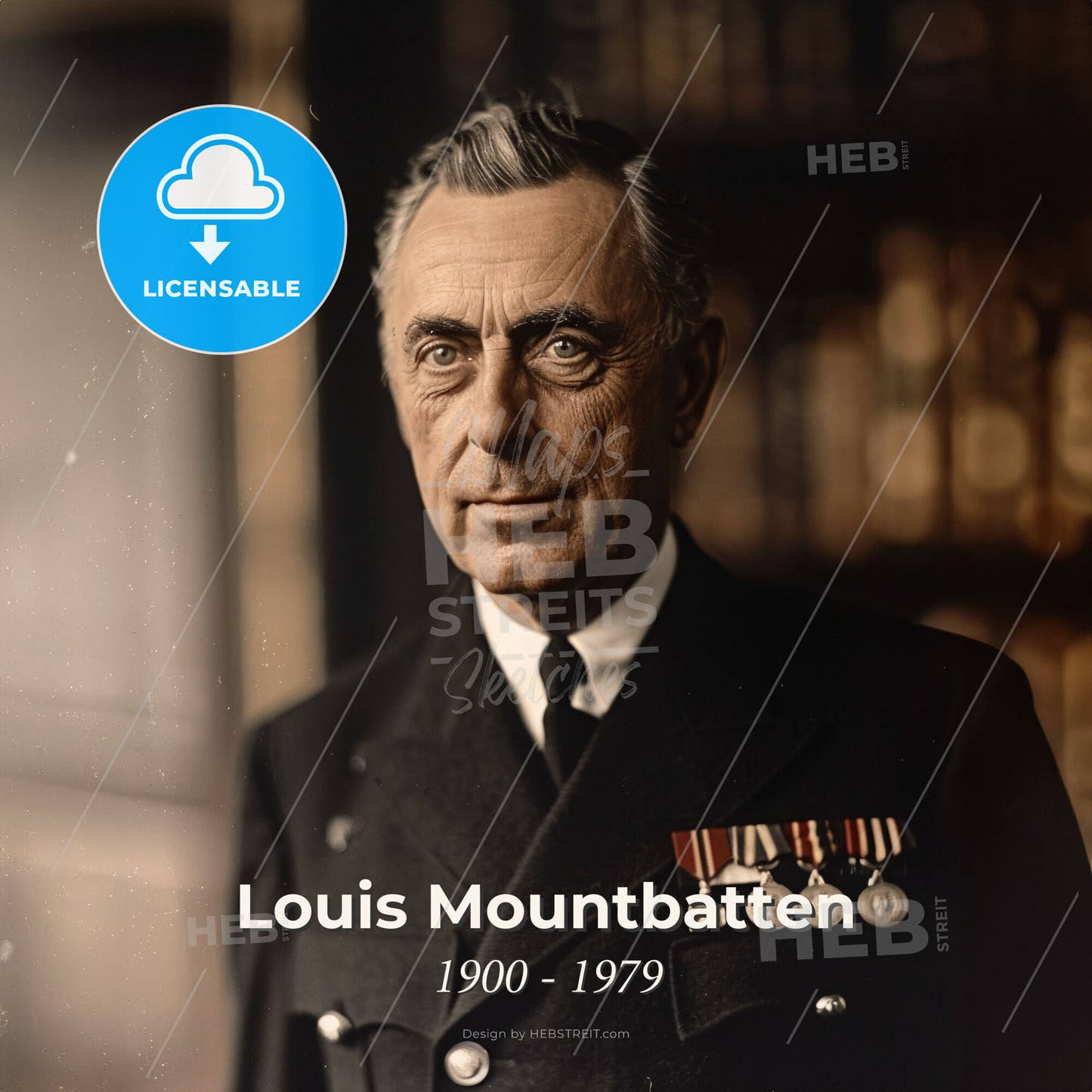 Louis Mountbatten, 1900 - 1979, British Admiral of the Fleet - A Man In A Uniform Print Template