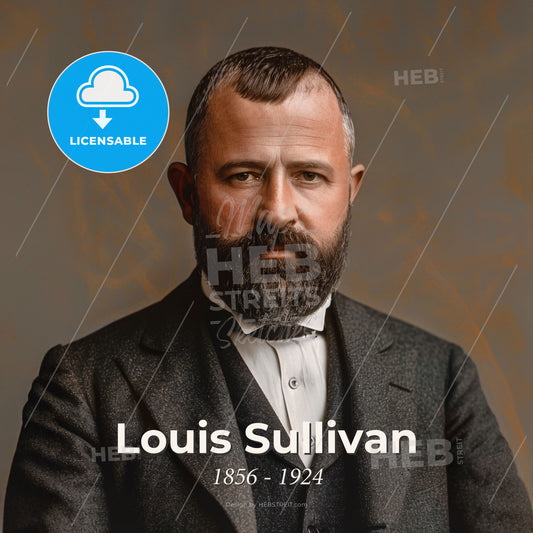 Louis Sullivan, 1856 - 1924, American architect - A Man With A Beard Print Template