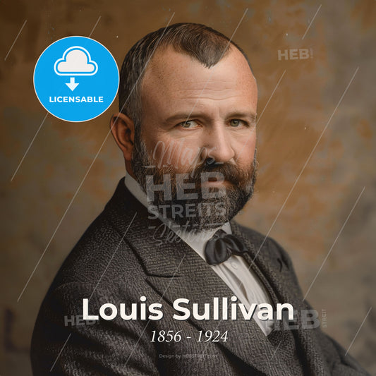 Louis Sullivan, 1856 - 1924, American architect - A Man In A Suit Print Template