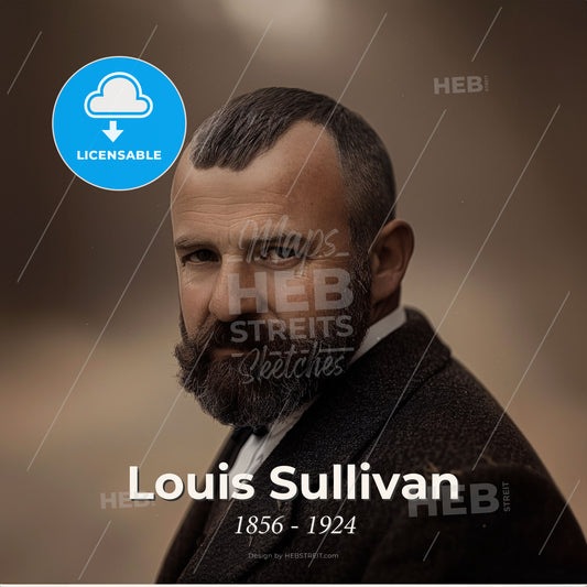 Louis Sullivan, 1856 - 1924, American architect - A Man With A Beard Print Template