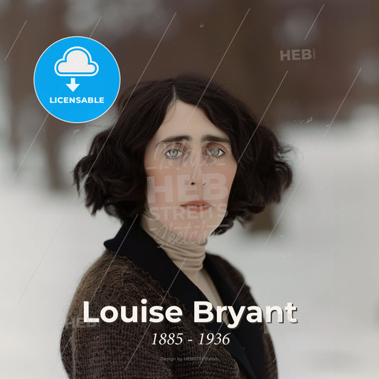 Louise Bryant, 1885 - 1936, American journalist and writer - A Woman With Blue Eyes And A Brown Sweater Print Template