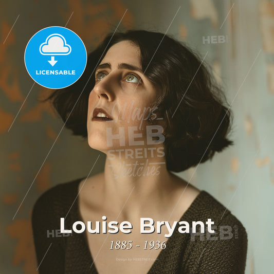 Louise Bryant, 1885 - 1936, American journalist and writer - A Woman Looking Up With Her Eyes Wide Open Print Template