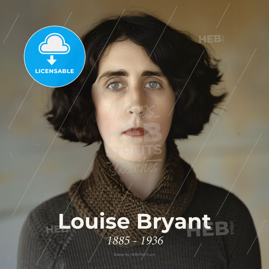 Louise Bryant, 1885 - 1936, American journalist and writer - A Woman With Short Hair Wearing A Scarf Print Template